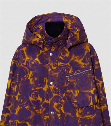 burberry purple rose print field jacket